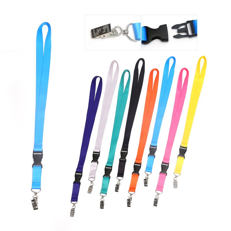 Custom Printed Logo Nylon Polyester Lanyards Anti Lose Rope Phone Lanyard Full Color Neck Strap With Safety Buckle