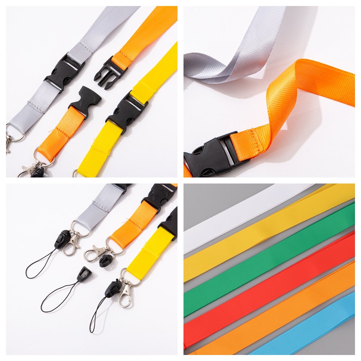 Custom Printed Logo Nylon Polyester Lanyards Anti Lose Rope Phone Lanyard Full Color Neck Strap With Safety Buckle