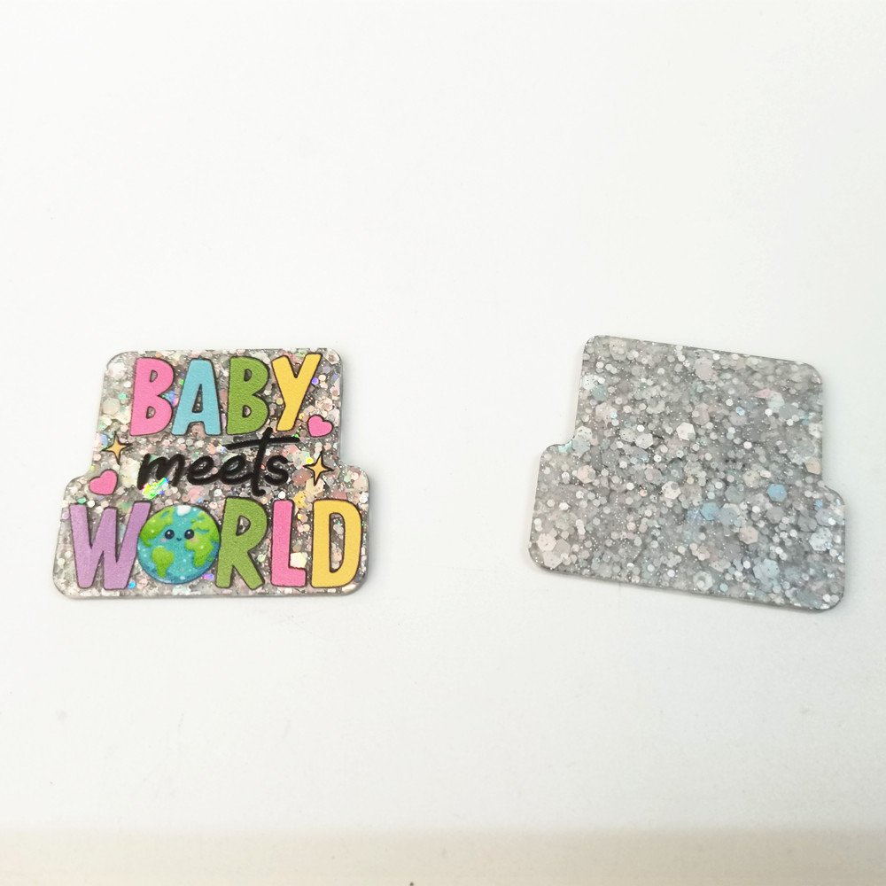 Custom Design Glitter Flatback Letter RN Acrylic Medical Series Nurse Accessories no Badge Reel holder