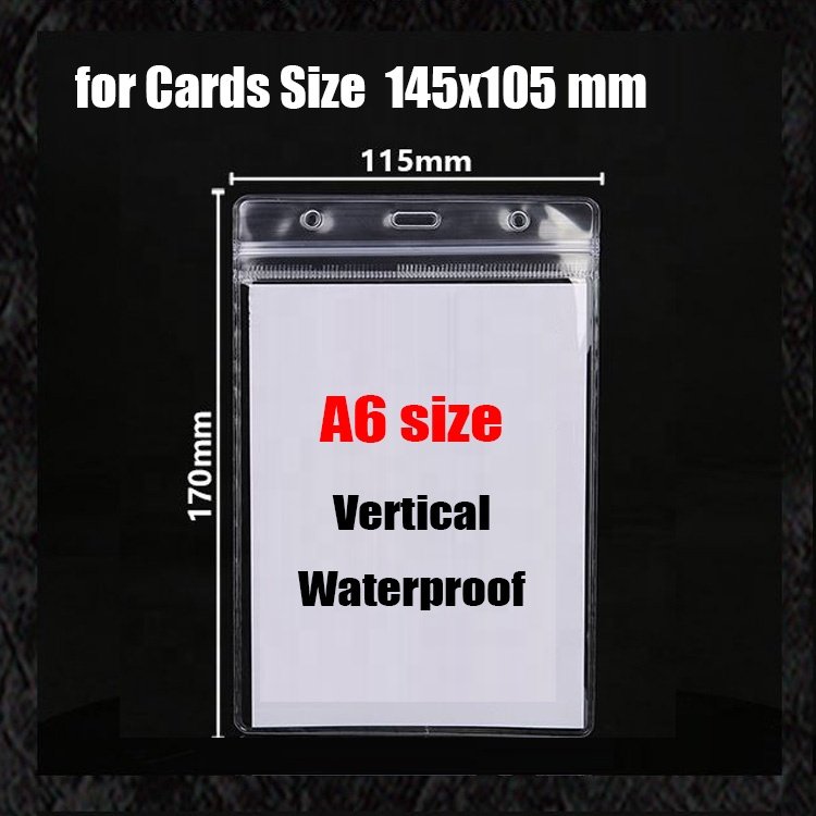 A6 Vertical Clear soft PVC card holder id name tags badge holder