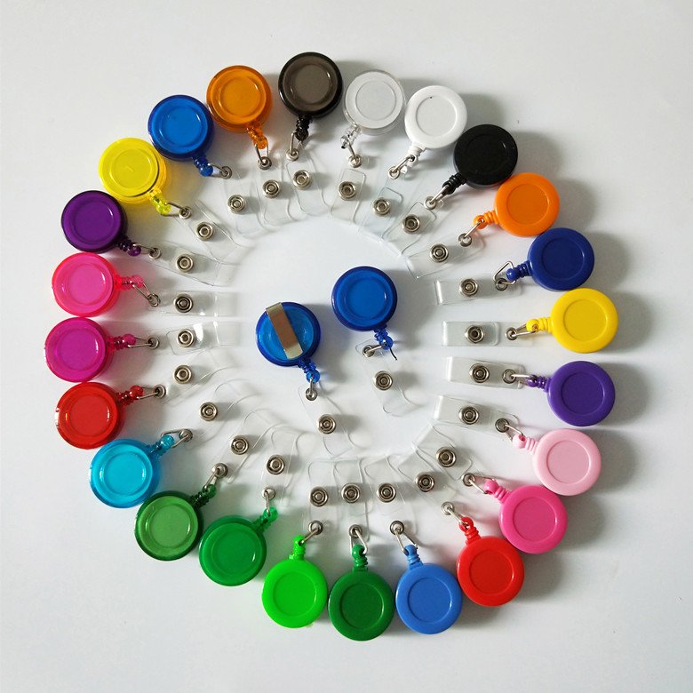 ABS Plastic ID Card & Badge Holder with Retractable Lanyard Office & School Supplies Name Reel Holder