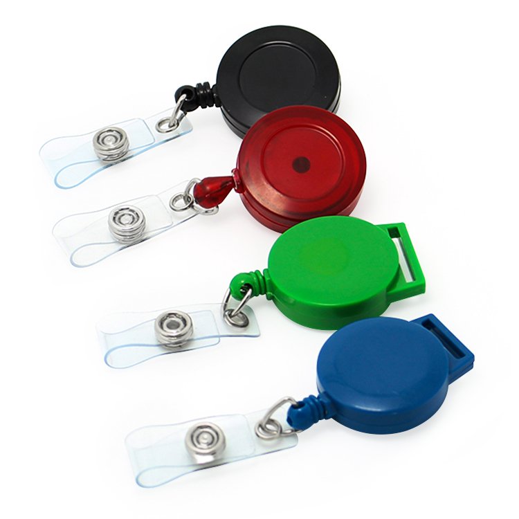 ID Card Badge Holder Reels with Clip Name Reel Round Office School Supplies Medical Retractable Id Badge Holder