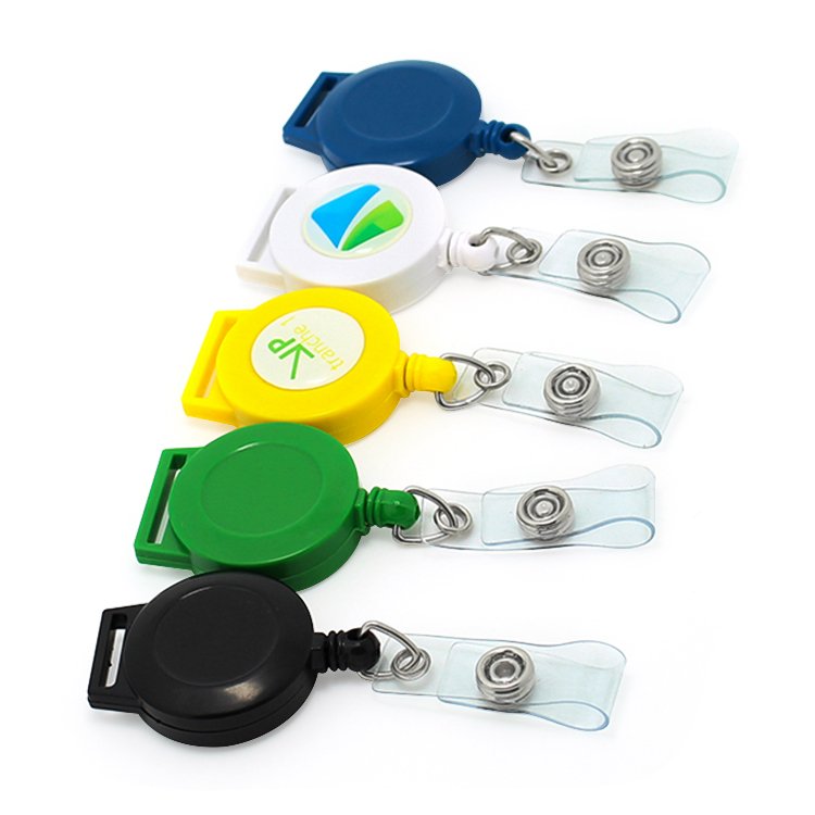ID Card Badge Holder Reels with Clip Name Reel Round Office School Supplies Medical Retractable Id Badge Holder