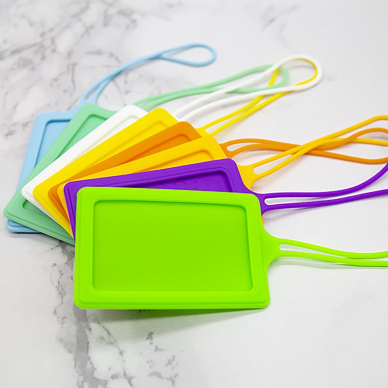 Silicone Promotional Item Rectangular Document Name Tag Hotel Baggage Tag Luggage Tags Credit Card Id Card Holder