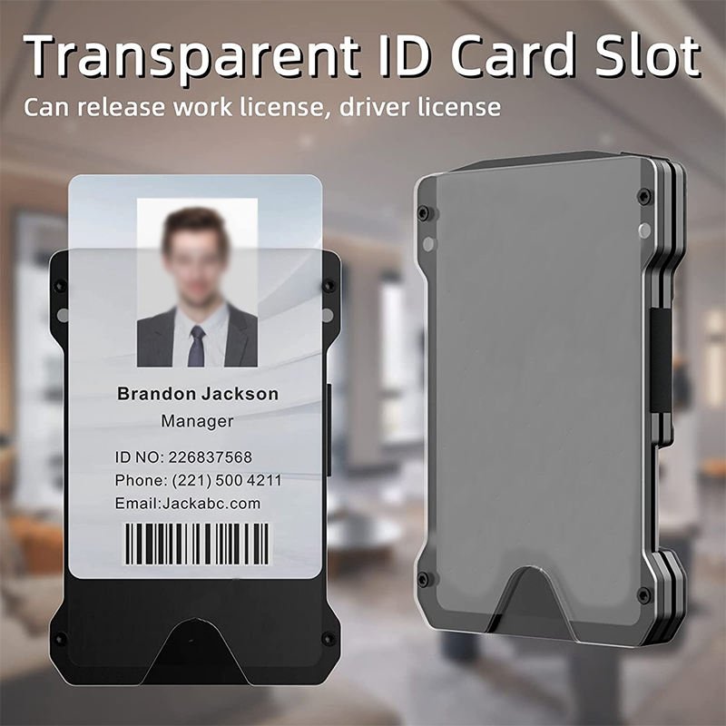 Vertical ID Card Badge Holder Plastic Name Place Aluminum Business Card Holder