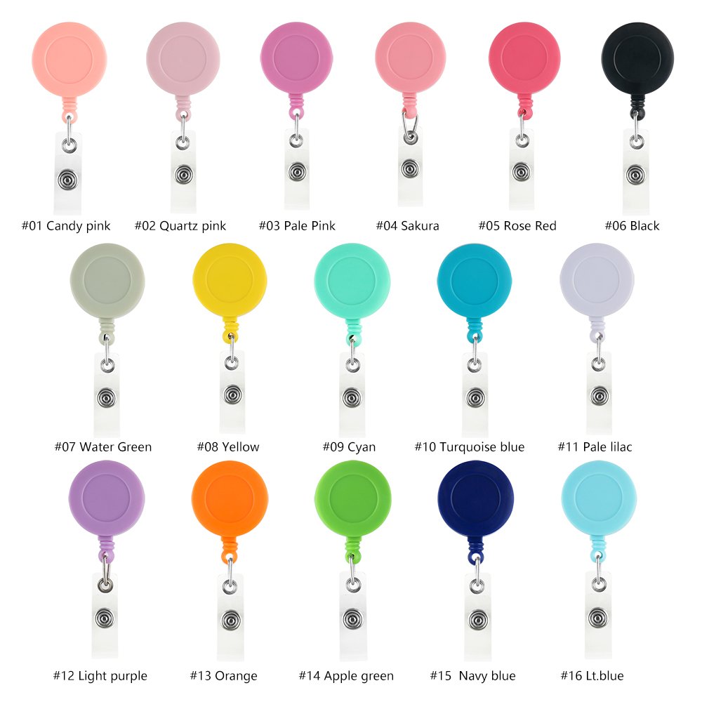 Kovict SunronyWholesale Custom Alligator Clip Badge Reel Retractable Nurse Badge Holder Silicone Beaded ID Badge 360 Rotation