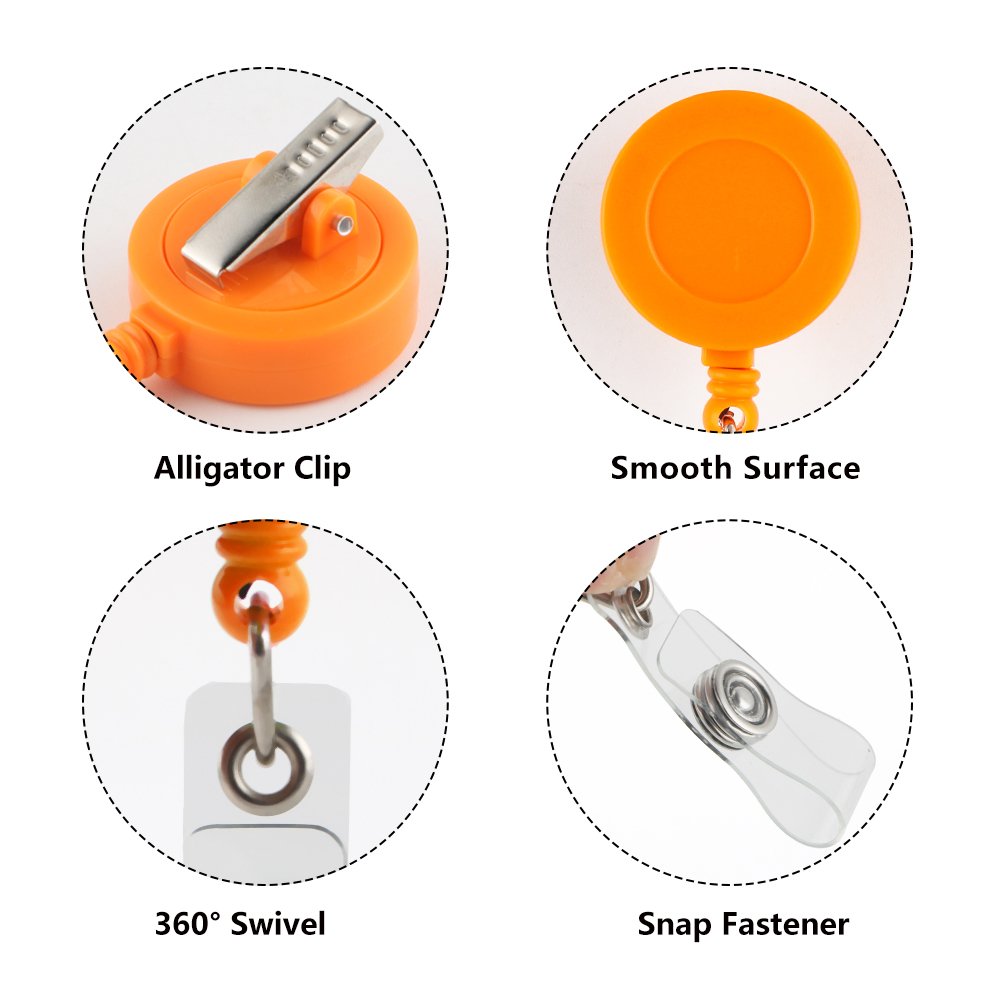 Kovict SunronyWholesale Custom Alligator Clip Badge Reel Retractable Nurse Badge Holder Silicone Beaded ID Badge 360 Rotation