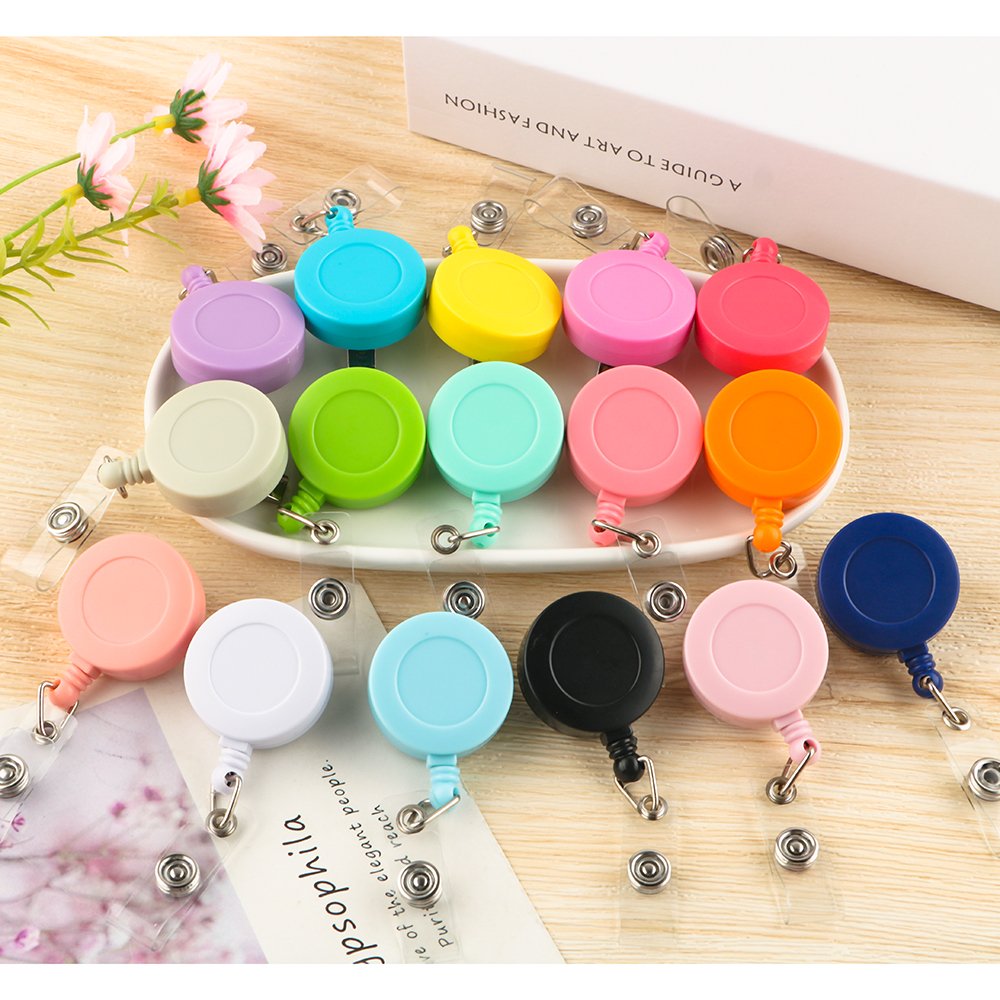 Kovict SunronyWholesale Custom Alligator Clip Badge Reel Retractable Nurse Badge Holder Silicone Beaded ID Badge 360 Rotation
