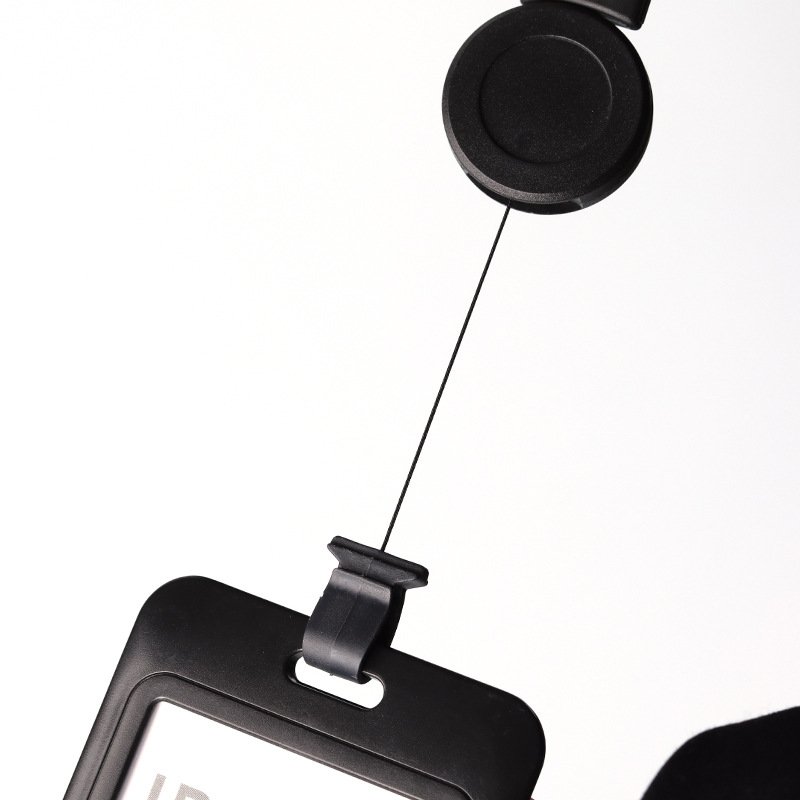 Best selling PVC Waterproof ID card sleeve Silicone Business colorful Name Card Badge Holder With Retractable Lanyard Badge Reel