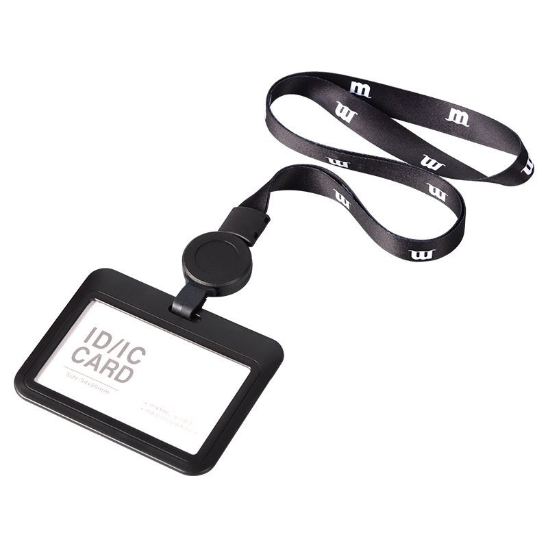 Best selling PVC Waterproof ID card sleeve Silicone Business colorful Name Card Badge Holder With Retractable Lanyard Badge Reel