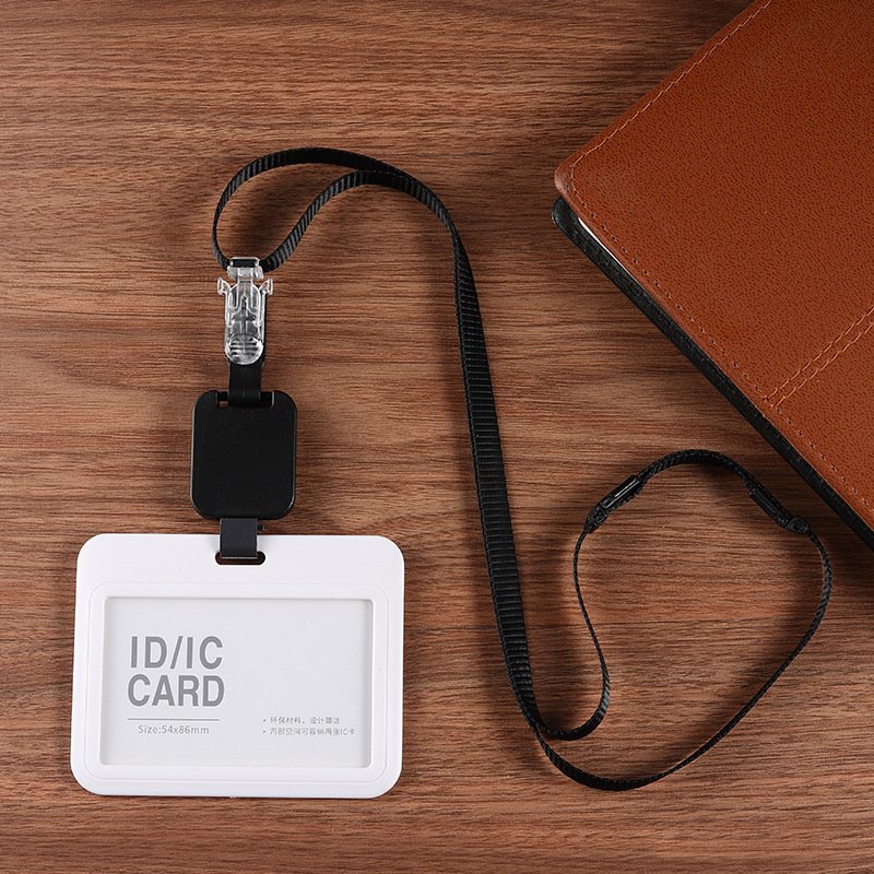 Best selling PVC Waterproof ID card sleeve Silicone Business colorful Name Card Badge Holder With Retractable Lanyard Badge Reel