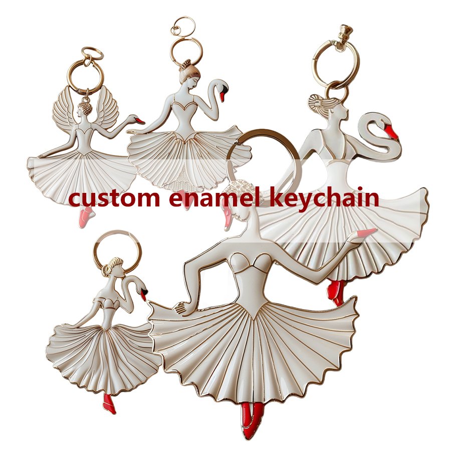Customizable Dancer Keychains In Bulk Sleutelhanger Key Ring Keyring Hard Custom Enamel Metal Key Chains Keychain