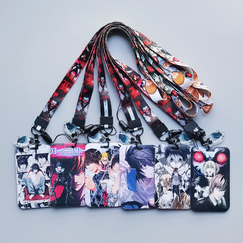Hot sale cartoon lanyards custom print long polyester anime lanyard with id card badge holder