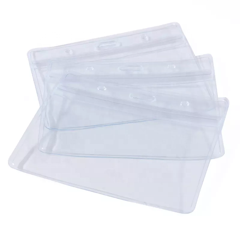 Factory sale new custom Crystal Clear ID Card Hard Plastic Badge Holder Transparent Hard Plastic ID Card Holder