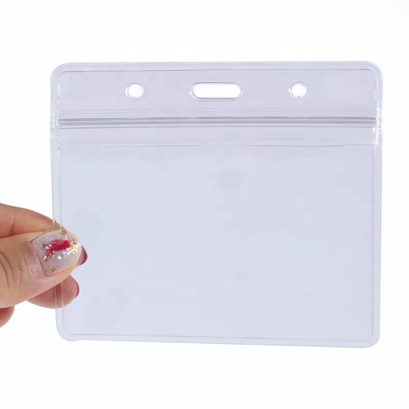 Factory sale new custom Crystal Clear ID Card Hard Plastic Badge Holder Transparent Hard Plastic ID Card Holder