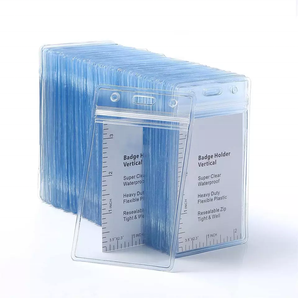 Factory sale new custom Crystal Clear ID Card Hard Plastic Badge Holder Transparent Hard Plastic ID Card Holder