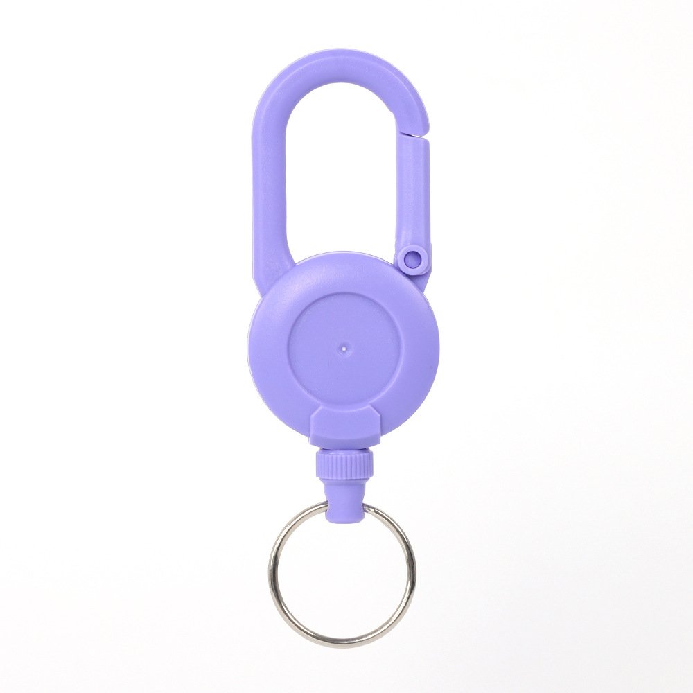 2024 Multifunctional High Stretch Stainless Steel Heavy Duty Metal Id Reractable Badge Holder With Carabine Reel