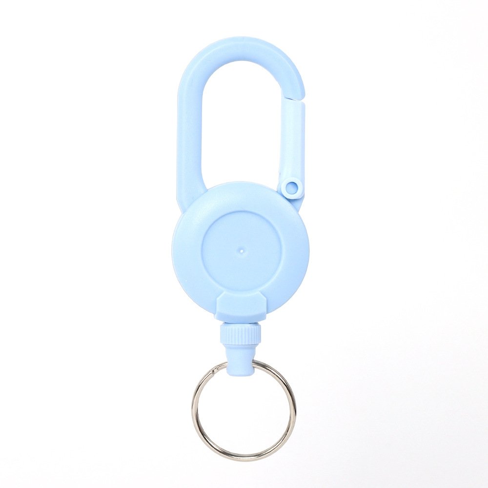 2024 Multifunctional High Stretch Stainless Steel Heavy Duty Metal Id Reractable Badge Holder With Carabine Reel
