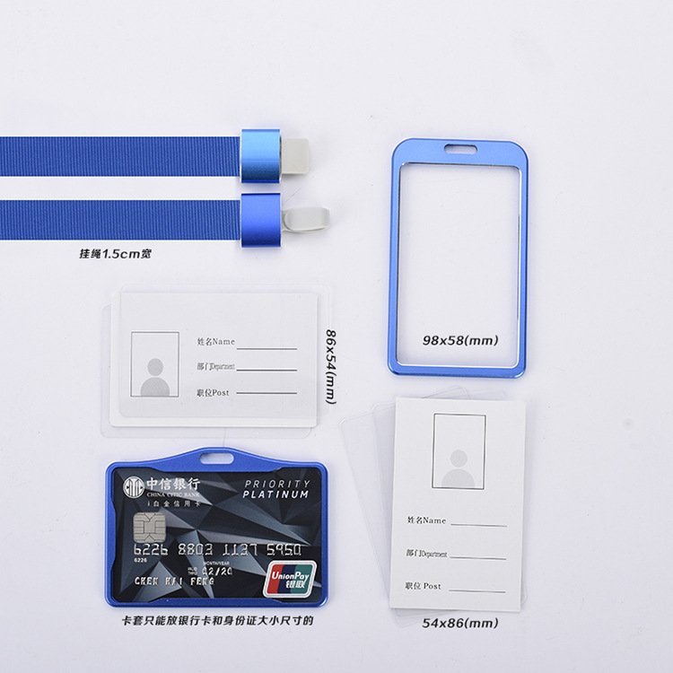 Lanyard Card Holder Certificate Name ID Card Badge Holder With Lanyard With ID Card Holder Metal Aluminum Alloy Top Selling