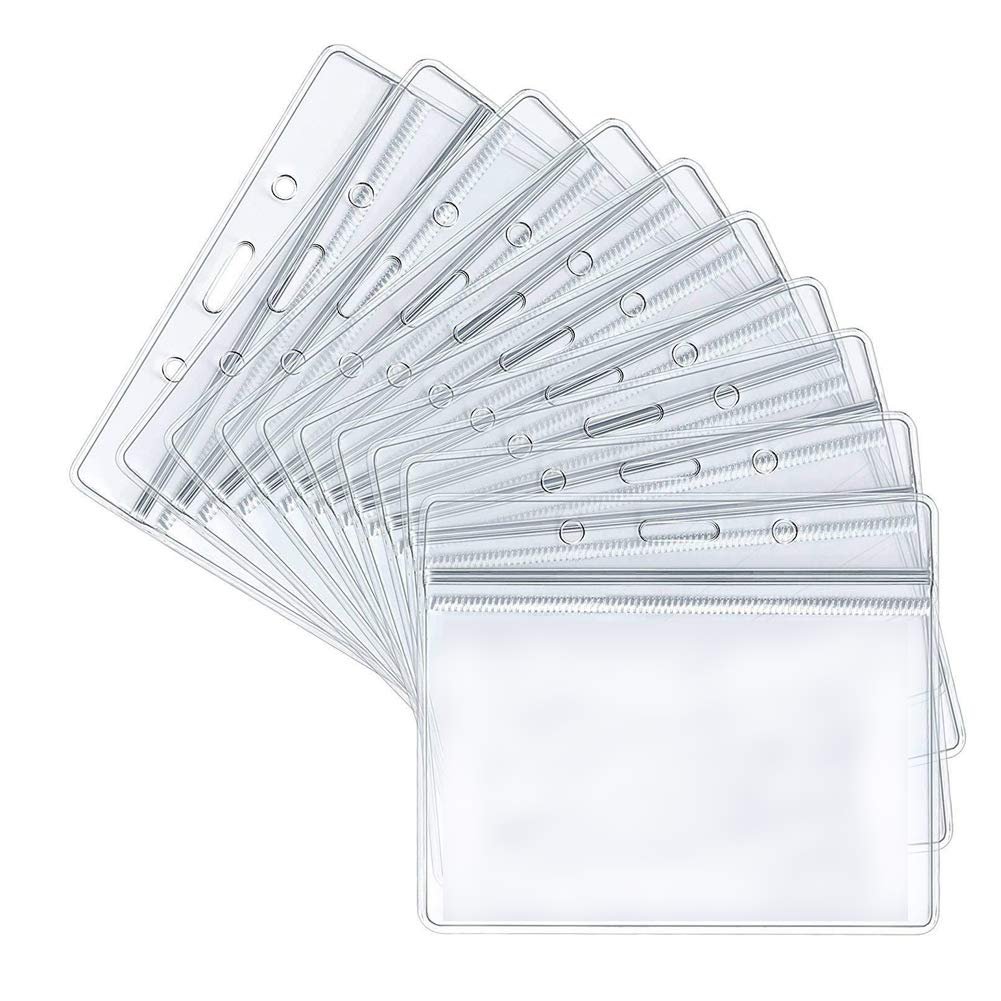 Rigid Vertical ID Badge Holders Sealable Waterproof Clear Soft Plastic Holder For Credit card