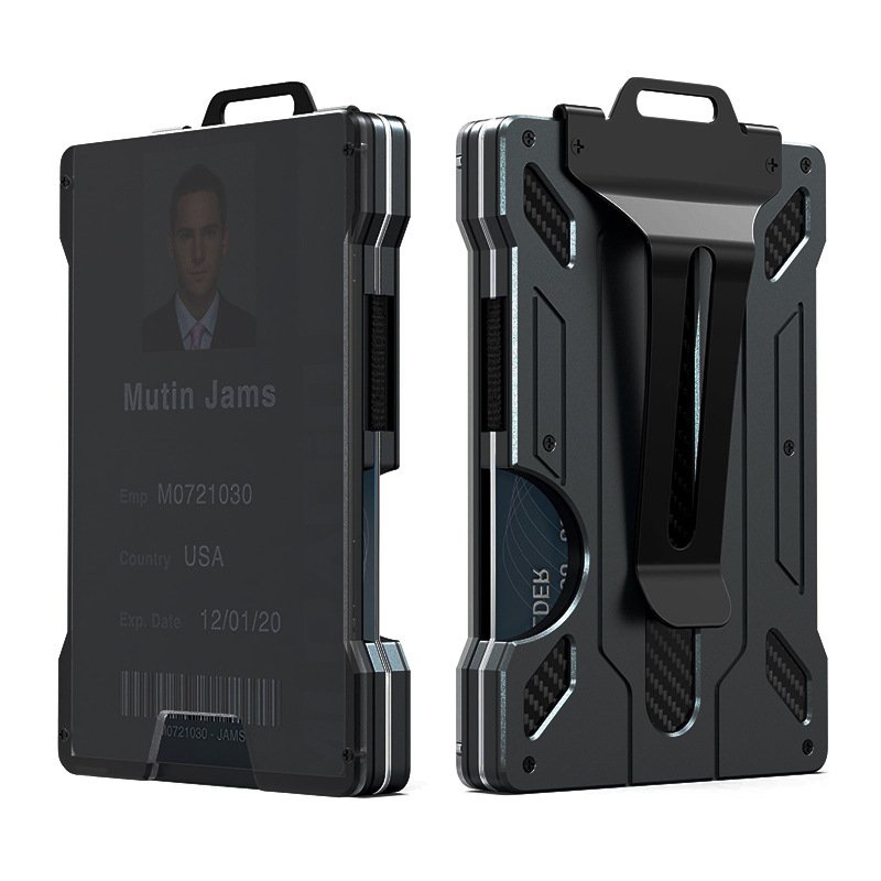 EDC Portable Aluminum Wallet With Clear Window ID Badge Holder RFID Metal Wallet For Men