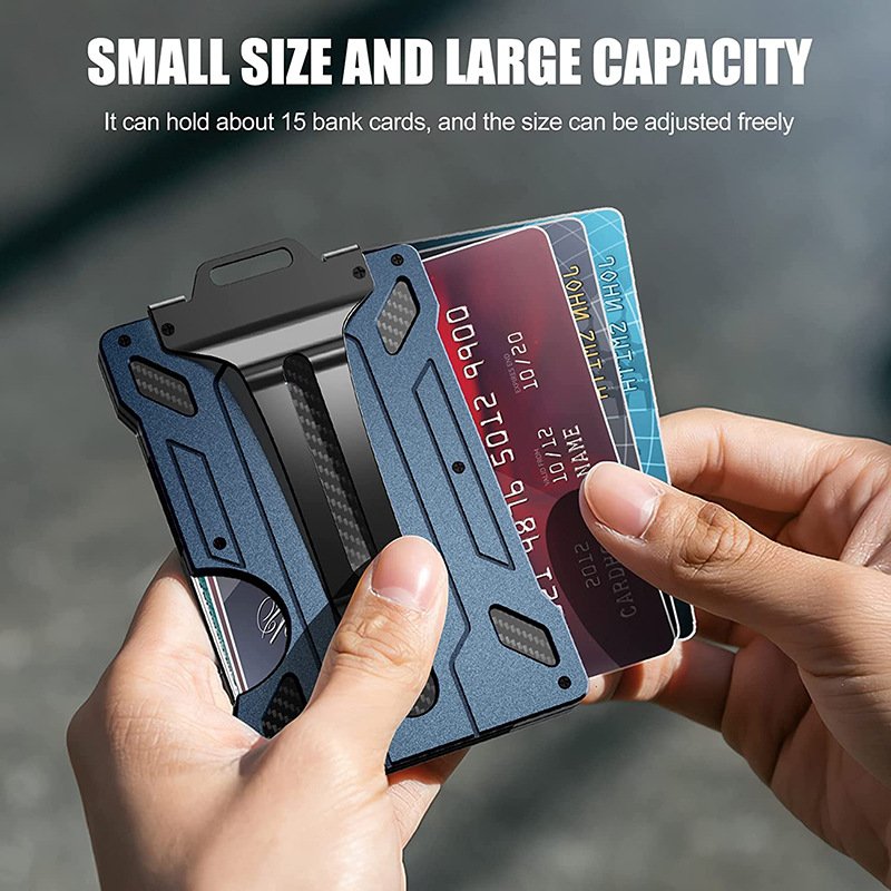 EDC Portable Aluminum Wallet With Clear Window ID Badge Holder RFID Metal Wallet For Men