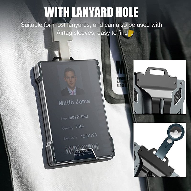 EDC Portable Aluminum Wallet With Clear Window ID Badge Holder RFID Metal Wallet For Men