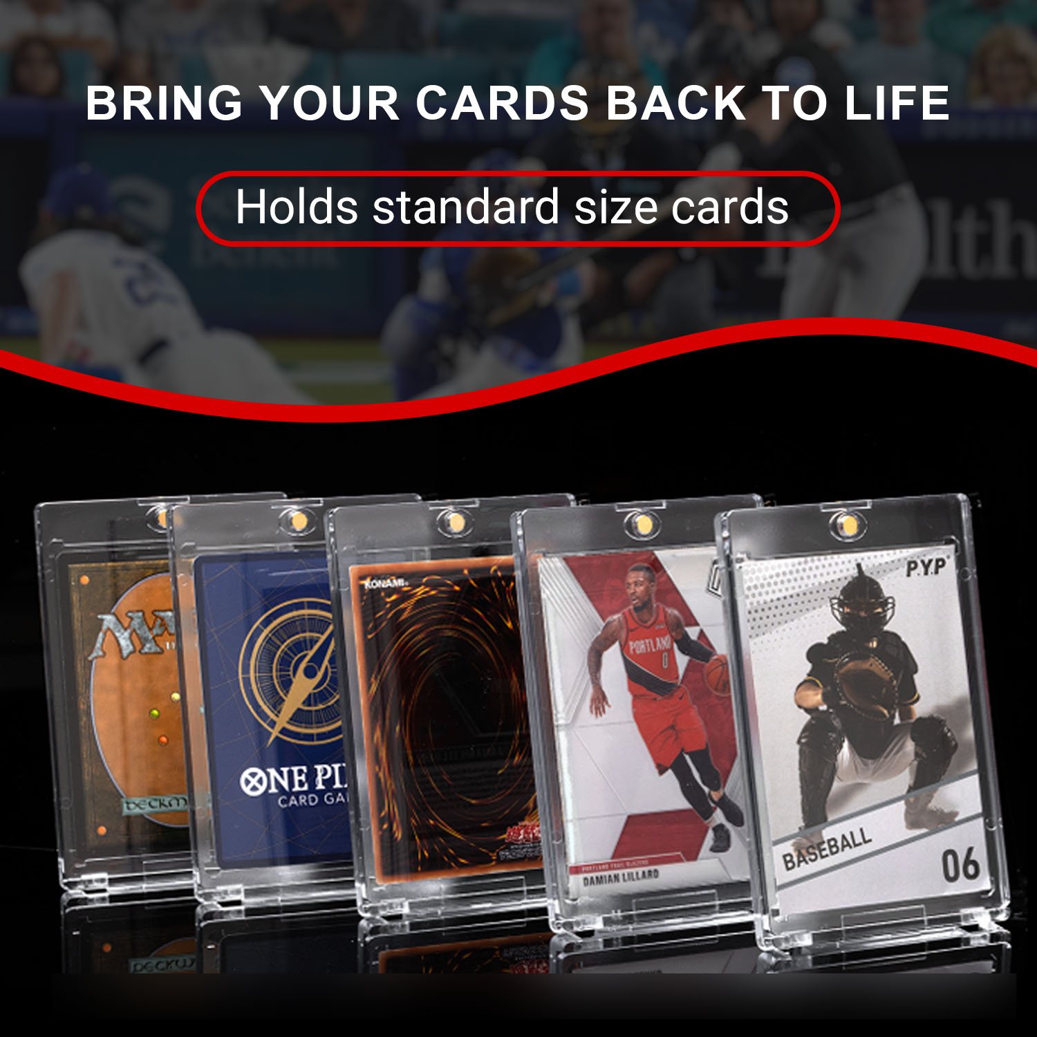 One Touch Magnetic Card Holder 100% UV Protection Customized All Size Magnetic Holder Sports Card