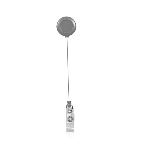 Round Retractable ID Card Badge Holder With Snap Button