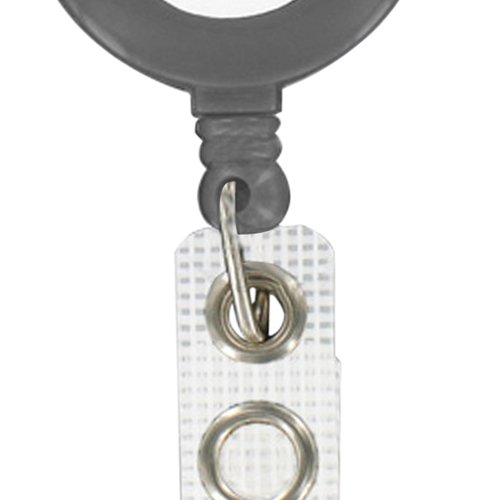 Round Retractable ID Card Badge Holder With Snap Button