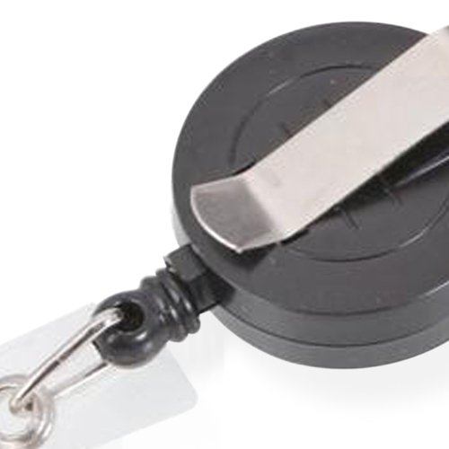 Round Retractable ID Card Badge Holder With Snap Button