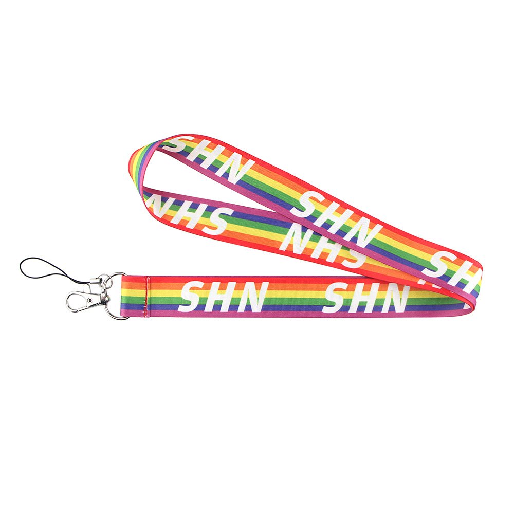 2022 Hot sale Custom Rainbow Lanyard Neck Strap for ID Card Badge Holder Gay Pride Lanyard