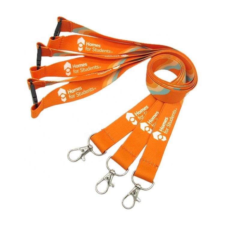 Custom Logo Printed Promotional Gift ID Badge Lanyard with Plastic Safety Clip and Metal Lobster Hook for Event Party Meeting