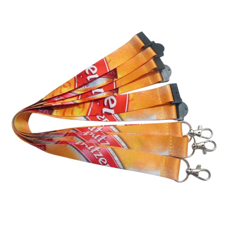 Custom Logo Printed Promotional Gift ID Badge Lanyard with Plastic Safety Clip and Metal Lobster Hook for Event Party Meeting