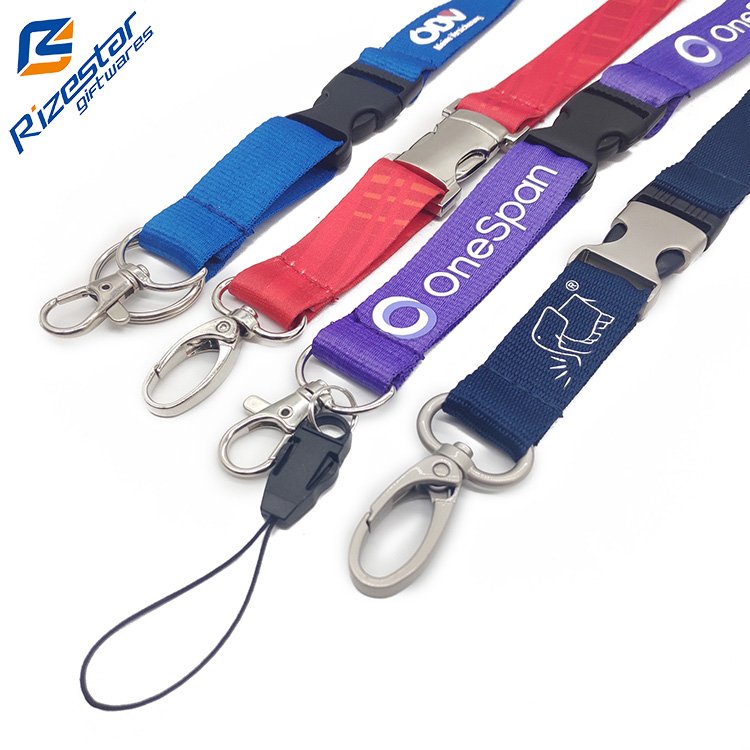 2024 custom keychain lanyards id badge holder id card holder badge reel lanyard with logo polyester lanyard