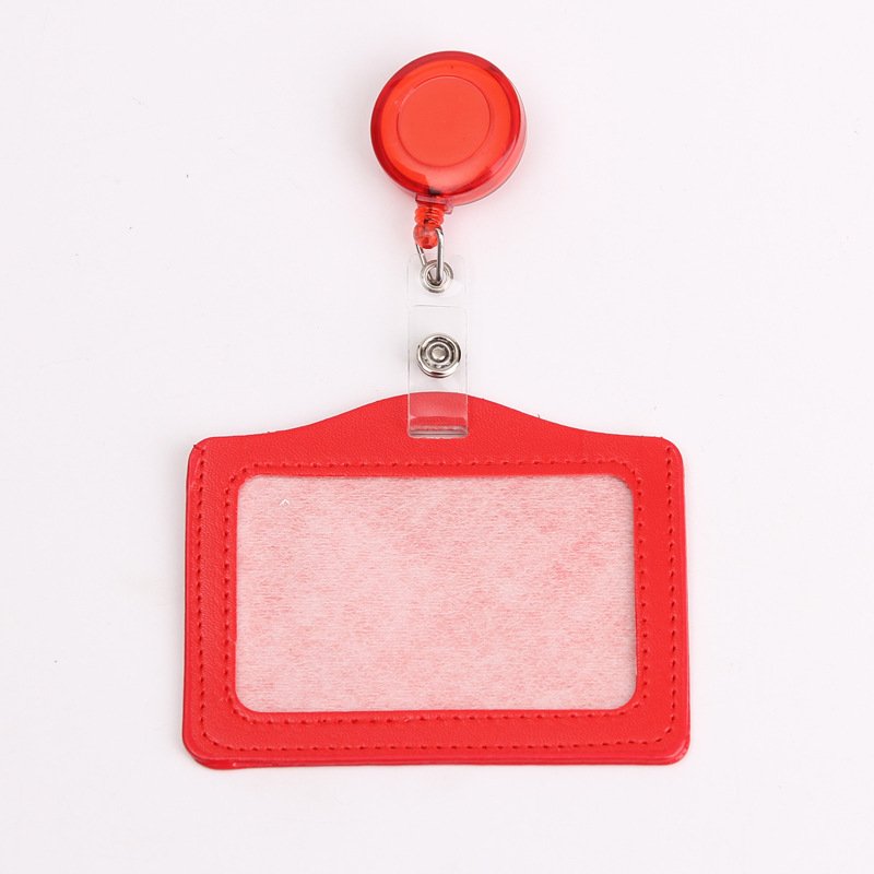 Wholesale Easy to Pull String Yoyo Hospital Nurse Retractable Badge Reel Alligator PU ID Name Tag Card Holder with Custom Logo