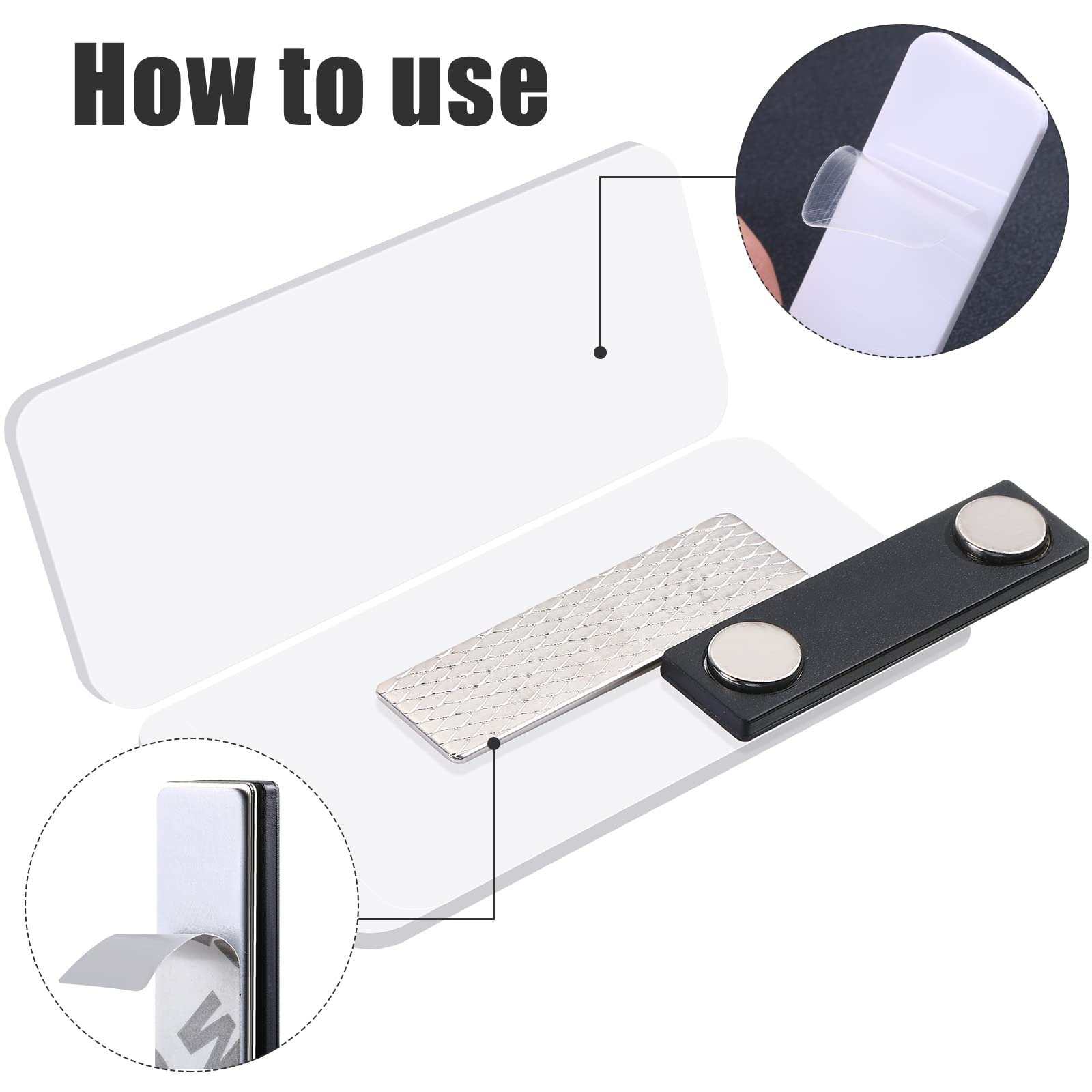 50 Packs Magnetic Name Tags Blank DIY Name Tag Badge Holders with Magnetic Backing