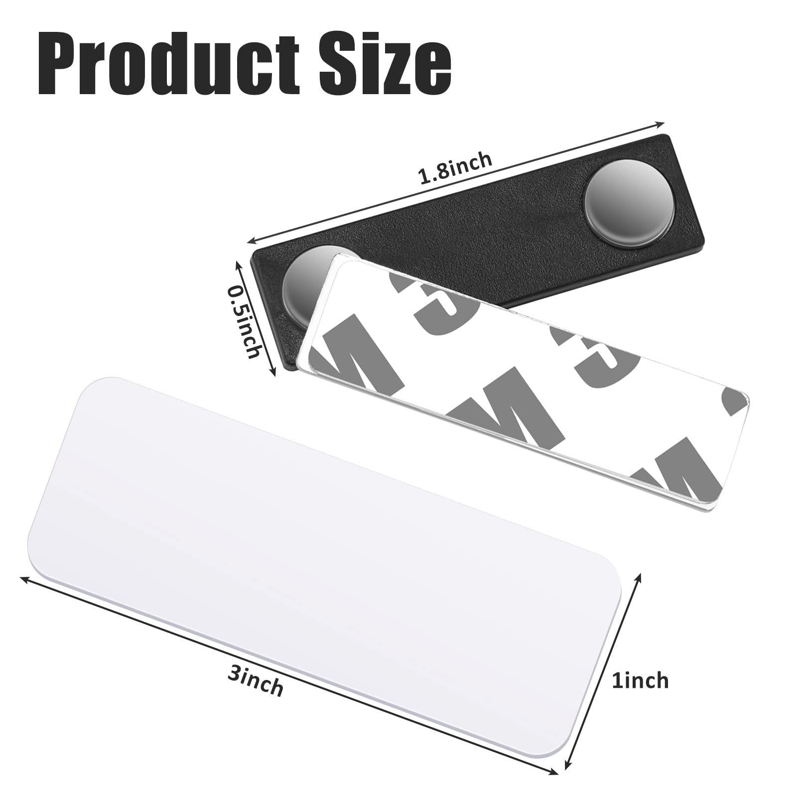 50 Packs Magnetic Name Tags Blank DIY Name Tag Badge Holders with Magnetic Backing