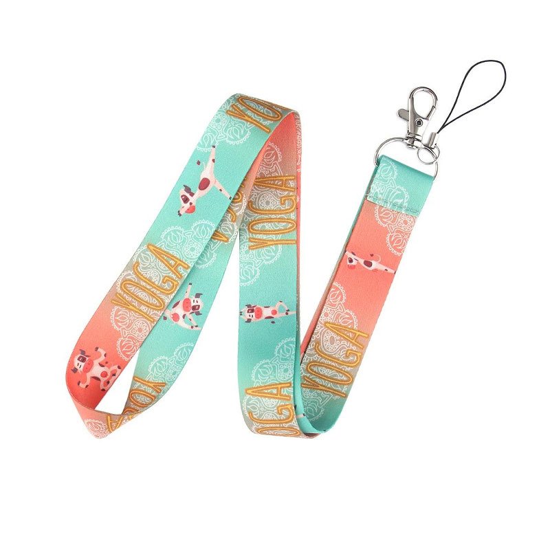 ID card badge holder polyester lanyards with custom logo size keyring