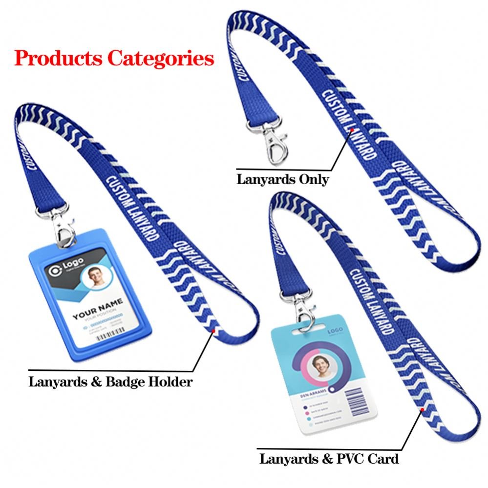 Custom Sublimation Printed Logo Reel Retractable Reel Pvc Leather Plastic Id Card Badge Holder Lanyard With Id Card Badge Holder