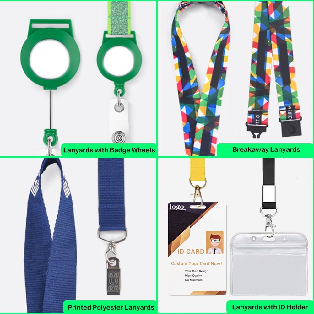 Custom Sublimation Printed Logo Reel Retractable Reel Pvc Leather Plastic Id Card Badge Holder Lanyard With Id Card Badge Holder