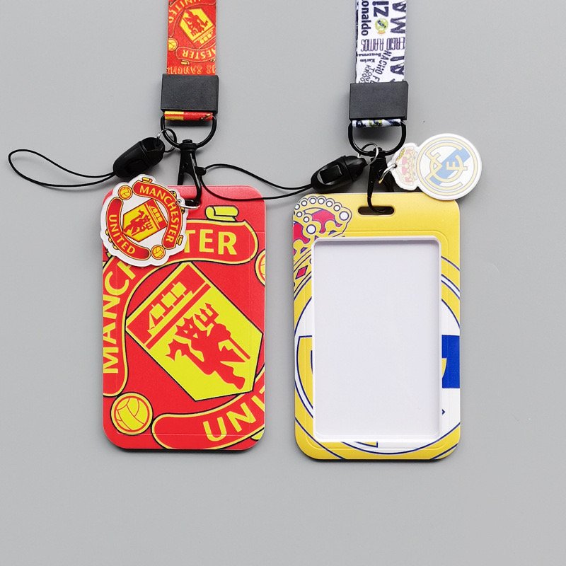 Cartoon Animation Hard Bus Push Card Holder Metal Student Campus Card Lanyard Thermal Transfer Work Meal Football Card Wholesale