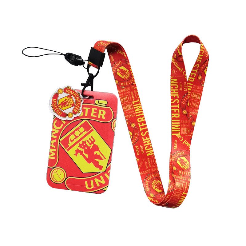 Cartoon Animation Hard Bus Push Card Holder Metal Student Campus Card Lanyard Thermal Transfer Work Meal Football Card Wholesale