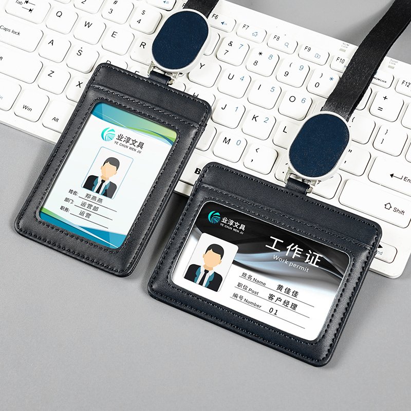 Customized Horizontal and Vertical Plates office Retractable Lanyard Badge Holder Custom ID Card Holder