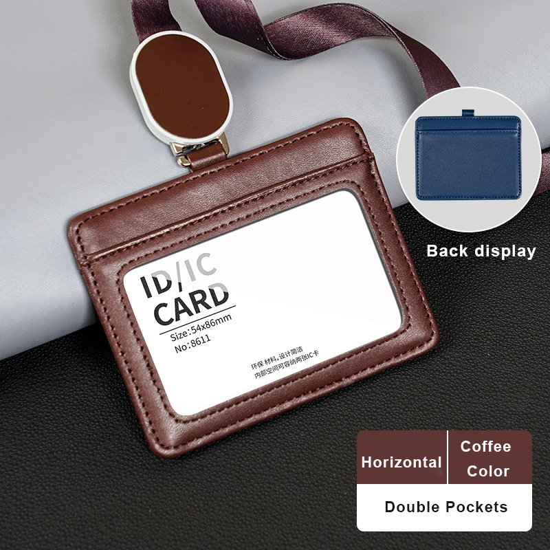 Customized Horizontal and Vertical Plates office Retractable Lanyard Badge Holder Custom ID Card Holder