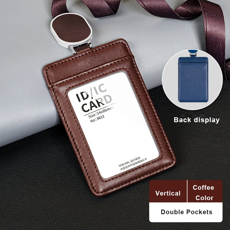 Customized Horizontal and Vertical Plates office Retractable Lanyard Badge Holder Custom ID Card Holder