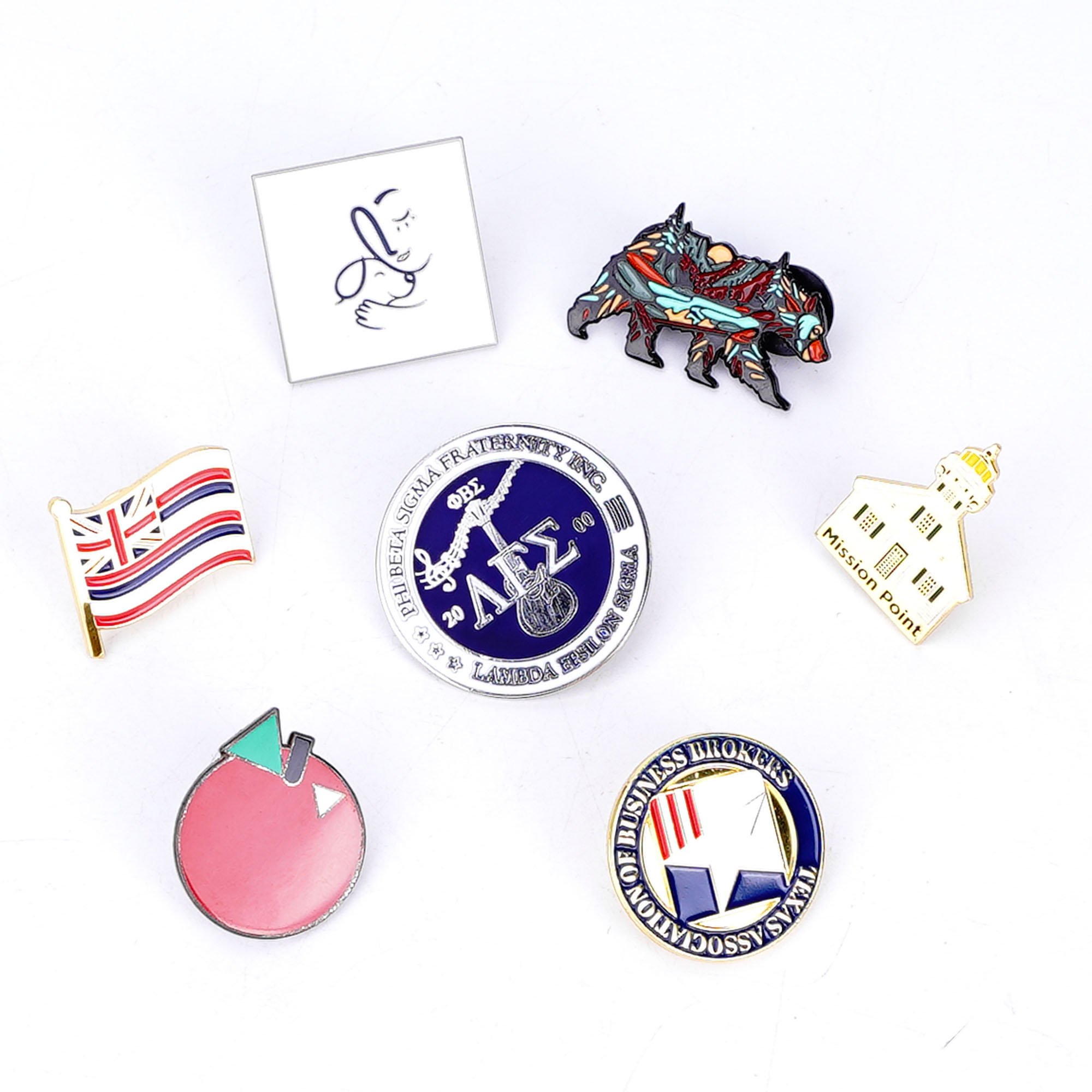 Custom Logo Enamel Oil Drip Metal Pin Cute Japanese Style Pin Personality Badge Creative Accessories Cartoon Lapel Pin