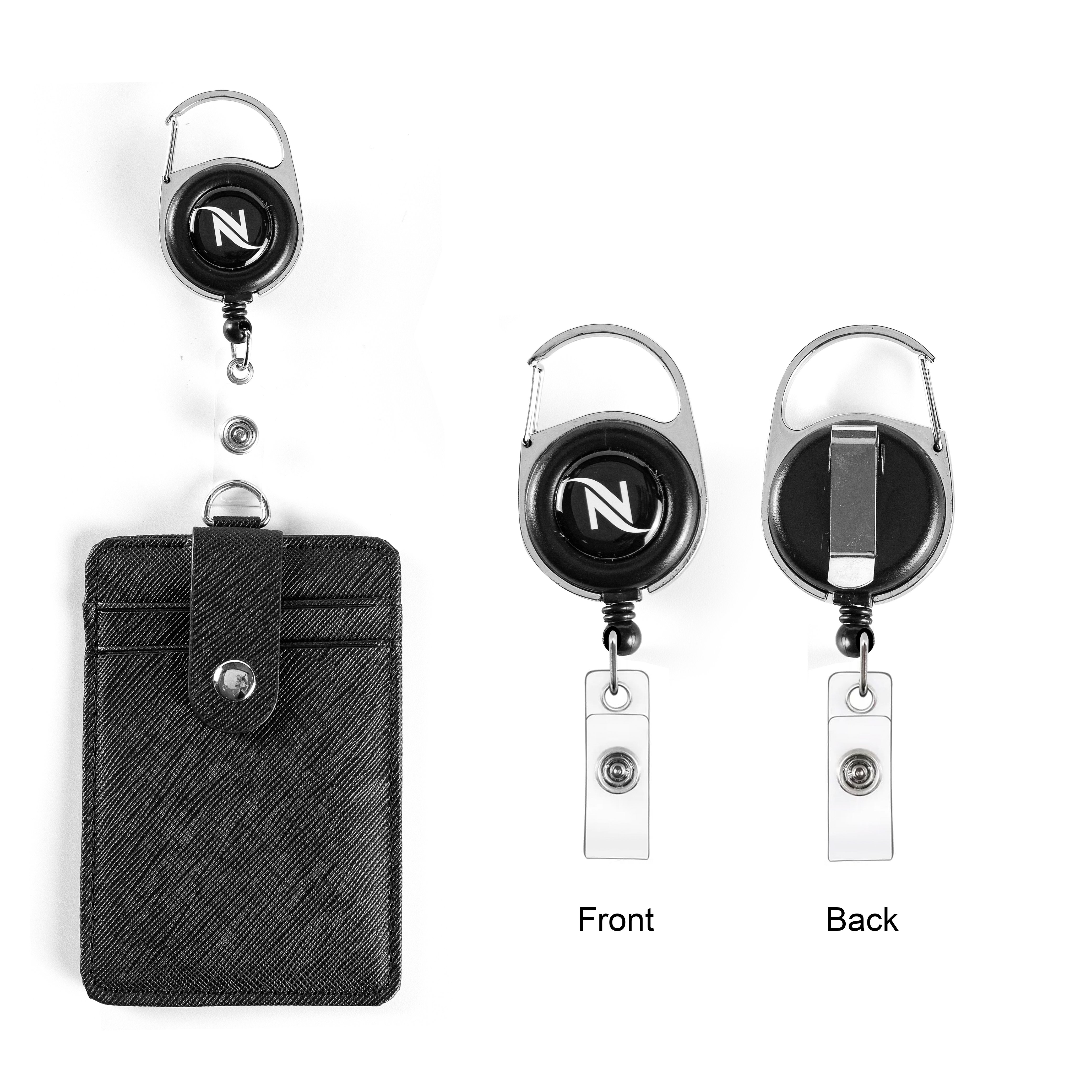 Retractable Custom metal heavy duty 40mm badge reel with ID Card holder