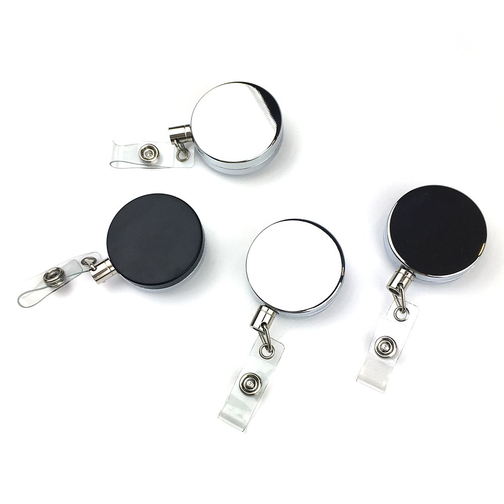 Retractable Custom metal heavy duty 40mm badge reel with ID Card holder