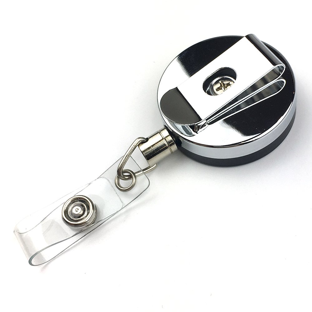 Retractable Custom metal heavy duty 40mm badge reel with ID Card holder